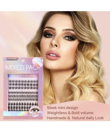 Lash Clusters DIY Eyelash Extenisons Natural Look Wispy Clusters Lashes D Curl Individual Lashes DIY at Home Wispy Fluffy Lash Extensions Reusable Individuals (3 IN1) Black - Buy Online on GoSupps.com