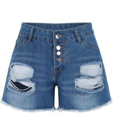 Gufesf Women's White Denim Shorts High Waisted | Summer Casual Short Pants | B2-Blue 3X-Large - Buy Online on GoSupps.com