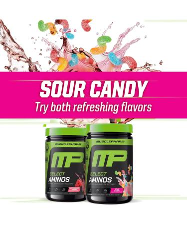 MusclePharm Select Amino's EAA + BCAAs Post Workout Essential Amino Acids Powder Pre Workout Energy Supplement for Men & Women with Branched Chain Amino Acids 30 Servings (Sour Candy) Sour Candy 4 Pound (Pack of 1) - Buy Online on GoSupps.com