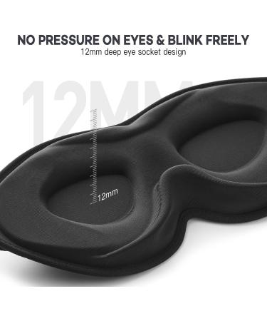 onaEz Sleep Mask 2023 - Total Darkness 3D Eye Mask with 12mm Eye Sockets - Breathable Milk Ice Silk - for Travel, Napping, Yoga - Black - Buy Online on GoSupps.com