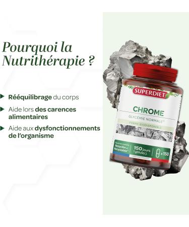 SUPERDIET - CHROME PICOLINATE Normal blood sugar Nutritherapy Made in France 150 capsules - Buy Online on GoSupps.com