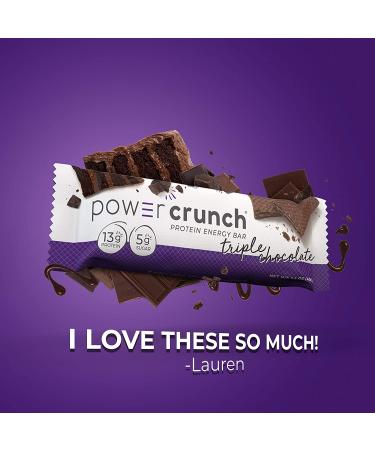 Power Crunch Triple Chocolate Protein Bars - High Protein Snack (12 Count, 1.4oz) - Buy Online on GoSupps.com