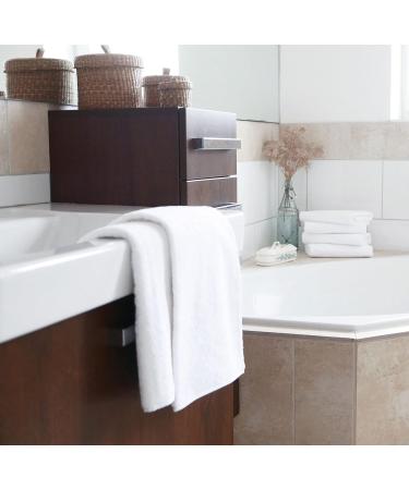 Zollner 6 Set Hotel Quality White Bath Towels - Soft & Strong 50x100 cm Washable up to 95 C with Practical Hanger - Buy Online on GoSupps.com
