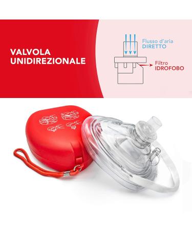 Buy AISI Pocket Mask - Professional Ventilation Mask with One-Way Valve & Filter - CPR Resuscitator 10-Pack for Emergency Care - International Shipping Available - Buy Online on GoSupps.com