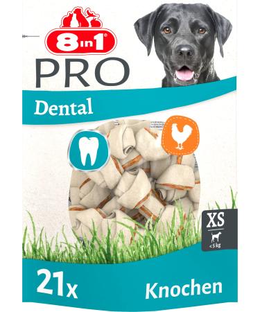 8in1 Pro Dental Bones XS - healthy chewing bones for mini dogs for dental care 21 pieces XS 252 g (1 pack) - Buy Online on GoSupps.com