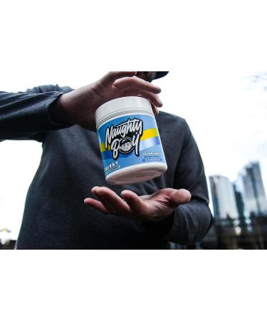 Naughty Boy High Energy Pre Workout Powder with Beta Alanine Citrulline & Caffeine Supplements for Men & Women Clinically Dosed Energy Drink- 390g/30 Servings (Blue Razz Bon Bons) - Buy Online on GoSupps.com