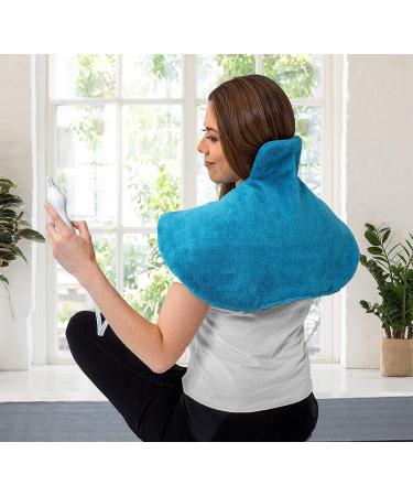 Cure Choice Electric Heating Pad for Neck and Shoulder Pain Relief - Soft Micromink Neck Wrap with 4 Heat Settings, Auto Shut Off - Machine Washable (Blue) - Buy Online on GoSupps.com