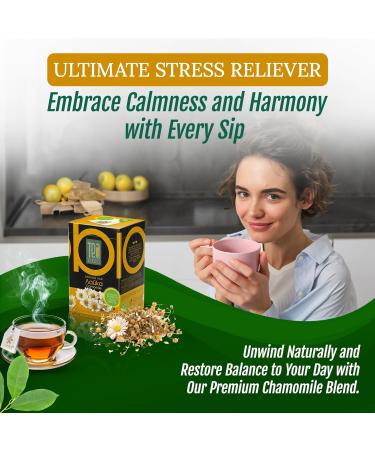 Chamomile Tea Bags Certified Organic | 30g BteaCo Relaxing Soothing Tea - Buy Online on GoSupps.com