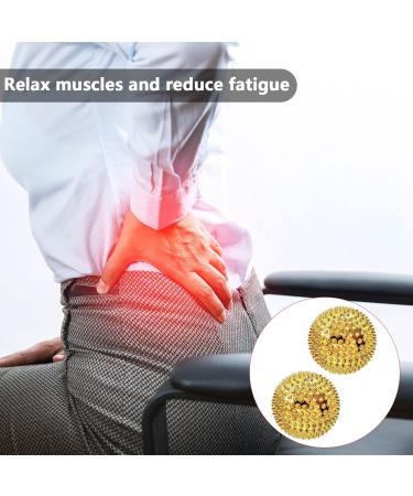 2 Magnetic Hedgehog Massage Balls & 3 Acupressure Rings - Stress Relief Yoga Massage Tools (Gold) - International Shipping Available - Buy Online on GoSupps.com