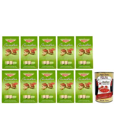 Italian Gourmet E.R. Novi Cuadro Pistachio Gianduja Chocolate Bags with Pistachio Cream 150 g + 400 g Box of Tomato Pulp
