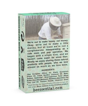 Beessential All Natural Tea Tree Bar Soap | Paraben Free | Small Batch | Made in the USA | 5 Oz | Ideal for All Ages - Buy Online on GoSupps.com