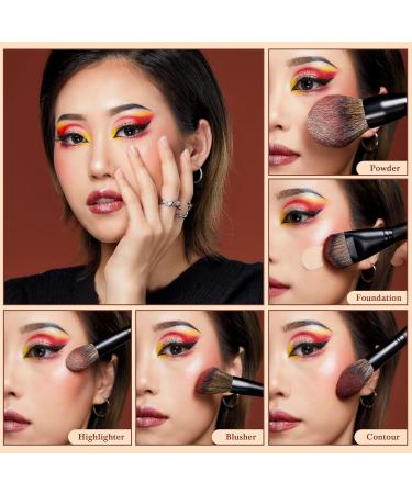 Jessup Large Face Makeup Brushes Set - 5pcs Synthetic Brushes for Foundation, Powder, Contour, Blusher & Highlighter - Phantom Black T273 - Buy Online on GoSupps.com