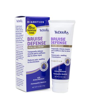 TriDerma Bruise Defense Healing Cream for Skin Discoloration  Redness  Swelling  Thin Skin that Bruises Easily with Arnica  MSM and AP4 Aloe 4.2 Ounces