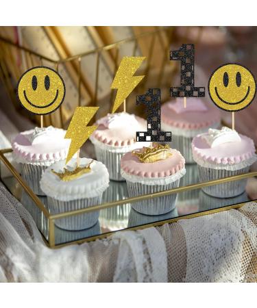 Ambishi 24pcs One Happy Dude Cupcake Toppers/Hippie Theme 1st Birthday/Baby Shower Party Decoration Cupcake Picks/Groovy One Cool Dude Birthday Party Decor Cake Topper - Buy Online on GoSupps.com