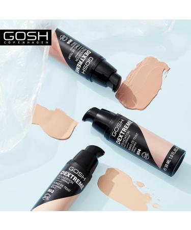GOSH Dextreme Full Coverage Foundation 30 ml I Moisturizing Liquid Makeup for Flawless Complexion I Vegan Makeup with High Coverage I Covers Pimples and Dark Circles (004 Natural) - Buy Online on GoSupps.com