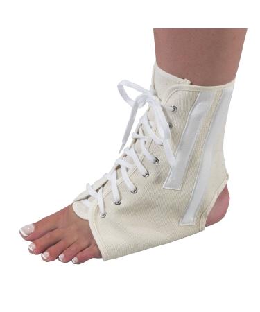 Canvas Ankle Brace with Laces Beige Large