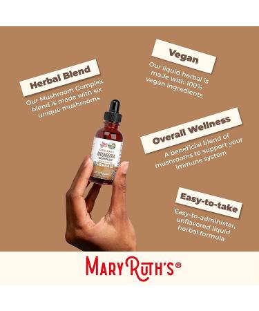 MaryRuth's USDA Organic Mushroom Complex Liquid Drops | Immune Support, Cognitive Function, & Stress Relief | Non-GMO, Vegan, Alcohol-Free Tincture - 1oz - Buy Online on GoSupps.com