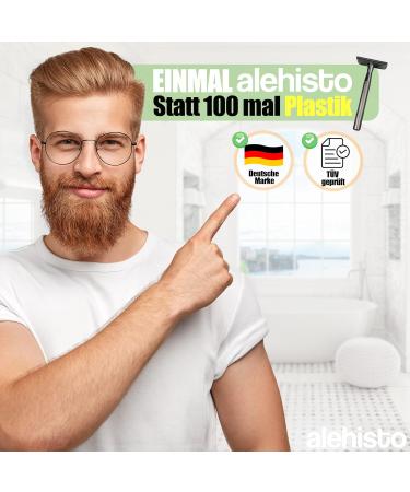 Alehisto Premium Razor Hobel | 10 Blades & Free E-Book | Eco-Friendly Wet Shaving for Men & Women | Sustainable Plastic-Free Grooming - Buy Online on GoSupps.com