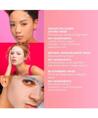 Vitamasques Juicy Collection 7-Pack Face Masks - Pore Purifying, Brightening, and Hydrating Sheet Masks - Fruit-infused Skincare Set - Buy Online on GoSupps.com