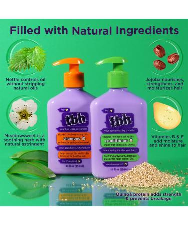 TBH Teen & Kids Shampoo and Conditioner Set - Sulfate & Paraben Free - 12 oz (Pack of 2) for Oily Hair - International Shipping Available - Buy Online on GoSupps.com