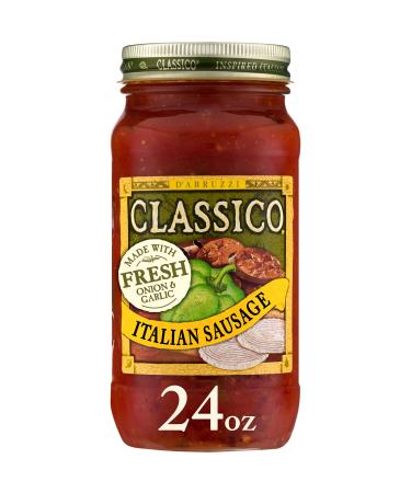 Classico Italian Sausage Spaghetti Pasta Sauce with Tomato, Peppers & Onions (24 oz Jar) - Buy Online on GoSupps.com