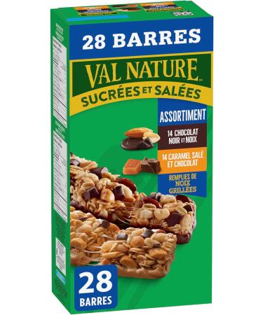 NATURE VALLEY - VALUE PACK - Dark Chocolate Nut and Salted Caramel Chocolate Chewy Nut Sweet and Salty Granola Bars Variety Pack Pack of 28 Bars 980 grams Snack Bars Made with Whole Grains - Buy Online on GoSupps.com