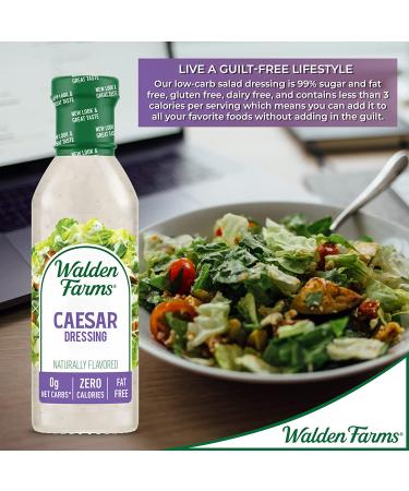 Walden Farms Caesar Dressing 2-Pack - Sugar Free, Keto & Kosher - Smooth & Creamy Salad Topping - 0g Net Carbs - 12 oz Bottles - Buy Online on GoSupps.com