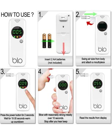 BLO Digital Ketone Breath Analyzer for Keto Diet & Weight Loss | Accurate Portable Ketogenic Testing with 10 Mouthpieces - Buy Online on GoSupps.com