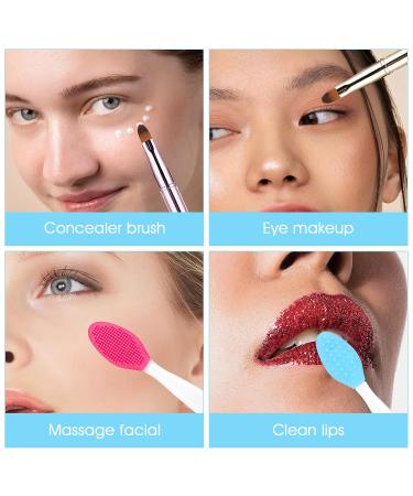 6 Pcs Retractable Lip Scrub Brushes | Double-Sided Mini Silicone Exfoliating Lip Makeup Brushes with Cap - Buy Online on GoSupps.com