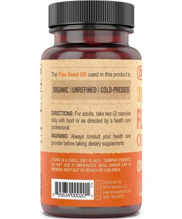 Deva Vegan Omega-3 Flaxseed Oil Supplement - 1000 MG Per Serving - Cold-Pressed & Unrefined - Fish Oil Alternative - with Omega-3 ALA - 90 Capsules 1-Pack 90 Count (Pack of 1) - Buy Online on GoSupps.com