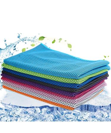 AUGSUN 9 Pack Workout Towels for Gym,Snap Cooling Sport Towels Fast Drying Gym Sweat Towels for Neck Fitness 9 Colors
