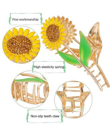 4pcs Flower Metal Hair Claw Clips Set - Cute Floral Hair Barrettes for Women | Non-slip Hair Accessories for Thick Curly Hair - Buy Online on GoSupps.com