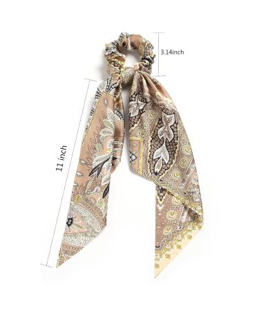 Girl's Knotted Retro Bow Hair Scrunchies - Pack of 3 Paisley Hair Ties Bands for Women - Buy Online on GoSupps.com