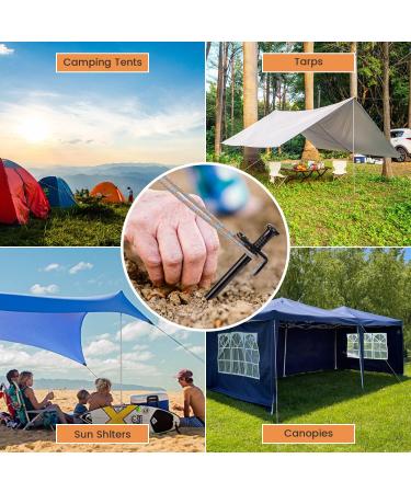 HEYTRIP 10PCS 12Inch Heavy Duty Tent Stakes with Reflective Guy Lines and Storage Bag - Ideal for Outdoor Camping and Canopy Tents - Buy Online on GoSupps.com