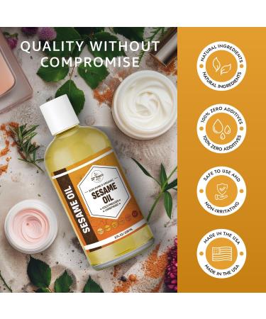 ORGANIC SESAME OIL (32 oz) Premium Cold Pressed Unrefined | 100% Pure Sesame Oil for Skin Face Hair Soap Making | Carrier for Essential Oils | Available in Bulk | 32 FL OZ - Buy Online on GoSupps.com