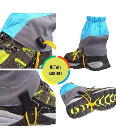 OYHMC Waterproof Hiking Leg Gaiters - Lightweight Adjustable Ankle Gaiters for Outdoor Activities in Blue - Buy Online on GoSupps.com