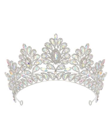 SWEETV Vintage Tiaras and Crowns for Women, Baroque Wedding Tiara for Bride, Jeweled Queen Crown, Birthday Party Quinceanera Pageant Prom Headpieces Multicolored