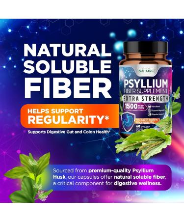 Psyllium Husk Capsules 2000mg - Fiber Supplement - Natural Soluble Fiber Pills with Psyllium Husk Powder - Supports Digestive Gut and Colon Health - Non-GMO Gluten-Free Vegan - 60 Capsules 60 Count (Pack of 1) - Buy Online on GoSupps.com