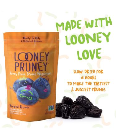 Looney Pruney Pitted Dried Prunes - California-Grown, Kosher, No Added Sugar, 6 Pack - Buy Online on GoSupps.com