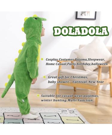 Doladola Baby Boys Girls Green Dinosaur Hooded Onesie Pajamas - 2.5 to 3.5 Years - Buy Online on GoSupps.com