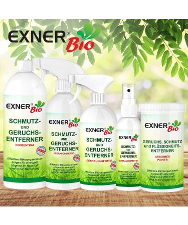 Exner Organic Odor & Stain Remover - 100% Natural Microorganism Formula for Pets Homes & Cars - 1L Concentrate - Buy Online on GoSupps.com