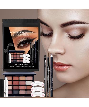 Makeup Eyeshadow Make up Kit Portable Long Lasting Waterproof/Set Eye Enhancing Kit Eyeshadow Eye Liner & Mascara for Women Eye Makeup - Buy Online on GoSupps.com