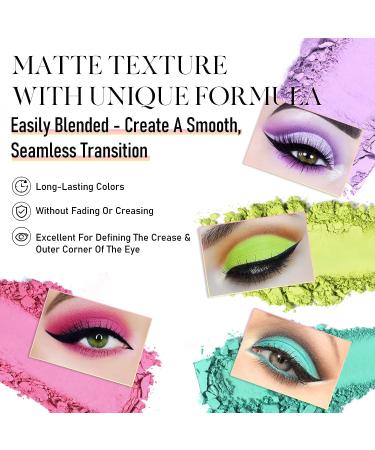 BEPHOLAN 4 PCS Matte Eyeshadow Palette - Purple Pink, Light Blue, Green | High Pigment Eye Shadow Powder for Eye Makeup - MACARON - Buy Online on GoSupps.com