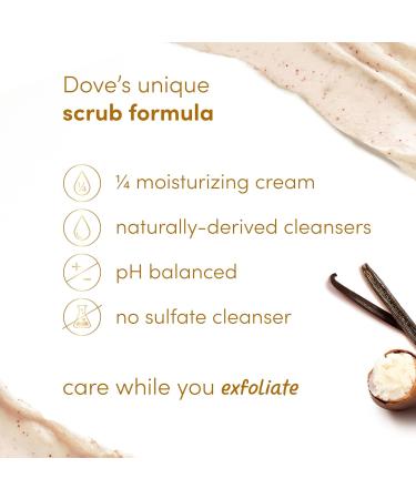 Dove Vanilla Sugar & Shea Butter Body Scrub Exfoliates and Deeply Nourishes for Smooth Radiant Skin 15 oz - Buy Online on GoSupps.com