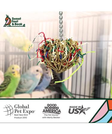 Sweet Feet and Beak Super Shredder Ball - Non-Toxic Bird Foraging Toy (3 inch) - Buy Online on GoSupps.com