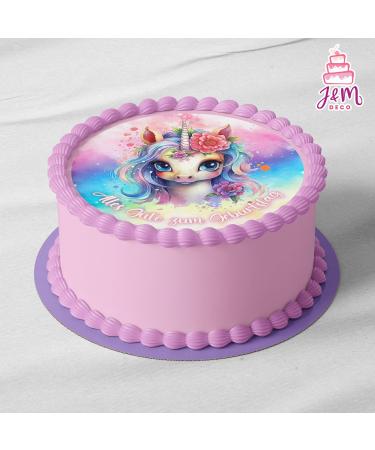 J & M Deco Tortenleafer Unicorn Girl Birthday Cake Decoration - 20 cm Fondant Torten Deko for Magical Celebrations - Buy Online on GoSupps.com