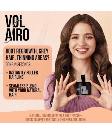 Volairo Light brown hair growth powder 4 g hair concealer for hair densification at visible hair roots waterproof hair makeup conceals gray hair and light spots for women and men - Buy Online on GoSupps.com