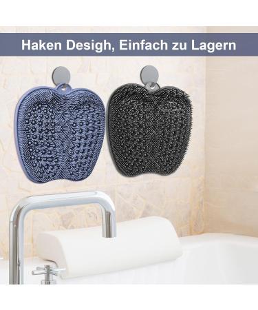 BESKAR Shower Foot Scrubber Mat - Non-Slip Suction Cups Foot Spa Brush for Cleaning & Peeling Reflex Zone Massage Mat Navy Blue - Relax Your Feet! - Buy Online on GoSupps.com