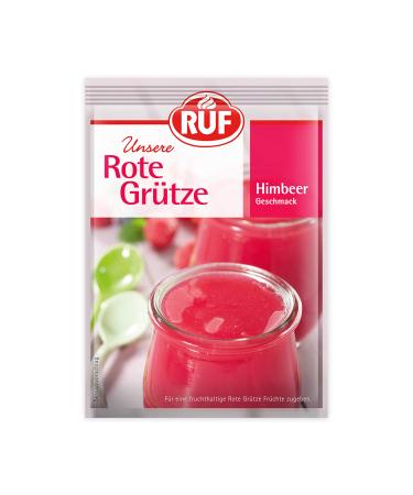 Call red groats with raspberry flavor North German specialty fruity refreshing dessert for hot summer days gluten-free and vegan 18 x 40g smooth