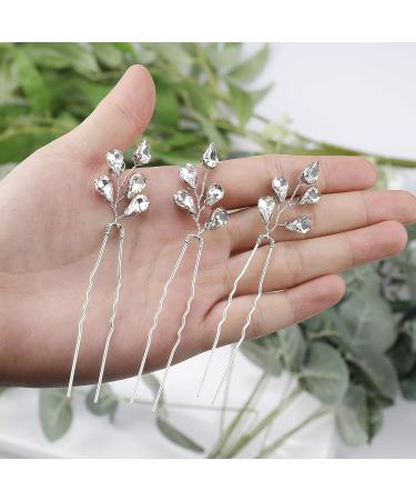 Handmade Jewelry Lady | Vintage Style Crystal Rhinestone Hair Pins for Bridal Party - Set of 3 - Buy Online on GoSupps.com